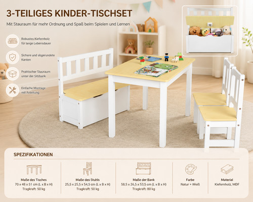 4tlg kindersitzgruppe holz - 4tlg,